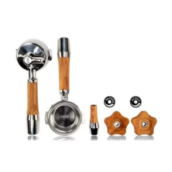 Ensemble Poignées Et Levier En Bois D'olivier Pour Machine Rotative